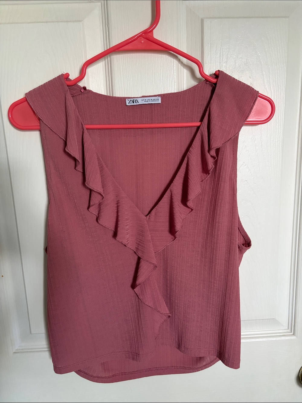 Zara Rose Ruffle V-Neck Sleeveless Camisole